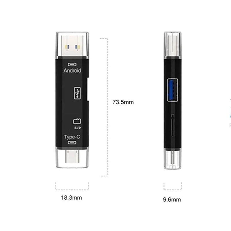 New 5 in 1 Multifunction USB 2.0 Type C USB Micro USB SD TF Memory Card Reader for Android Computer Dock OTG Type C Adapter