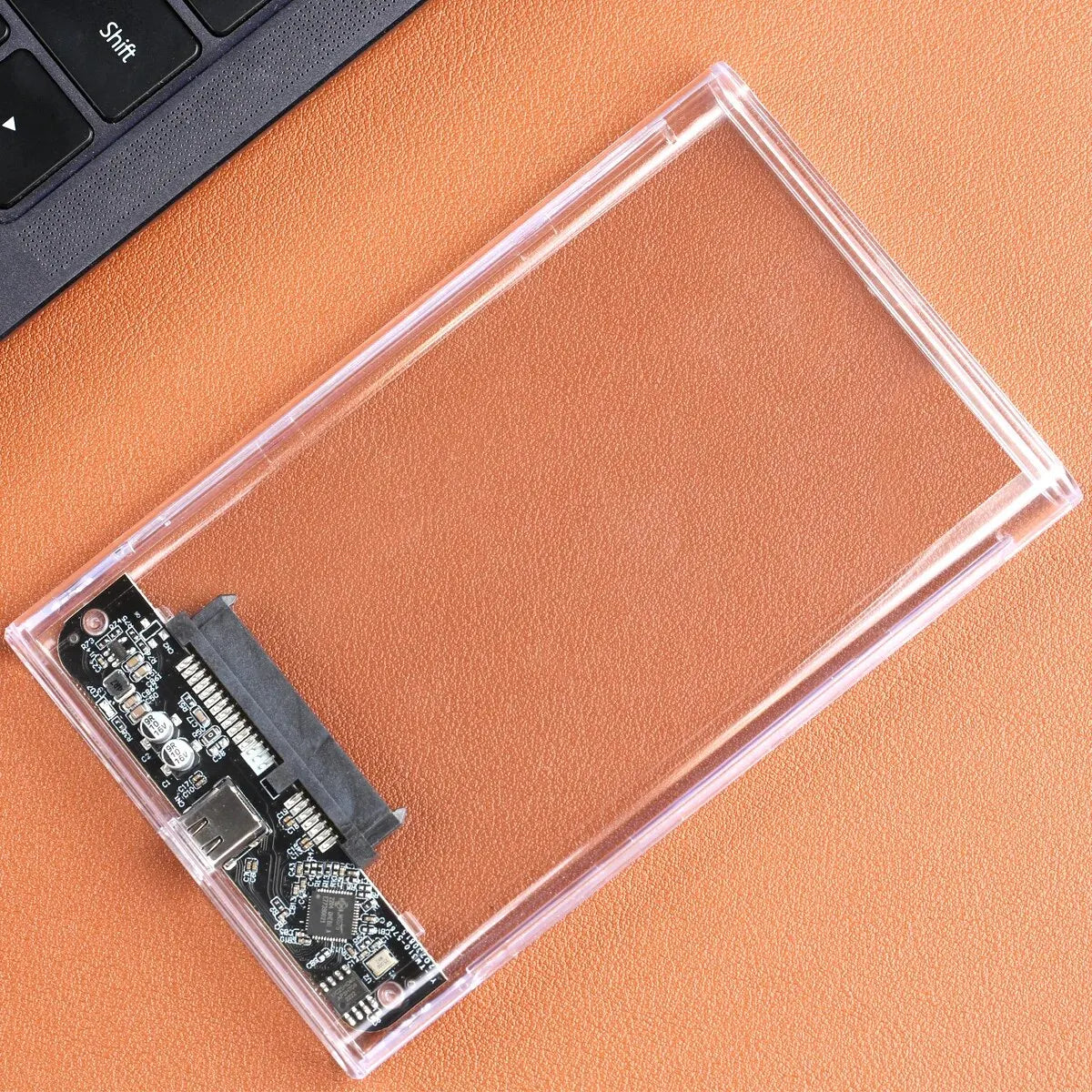2.5 Inch HDD SSD Case SATA to USB 3.1 Type C 4TB Transparent External Hard Drive Housing Compatible UASP SATA III Laptop