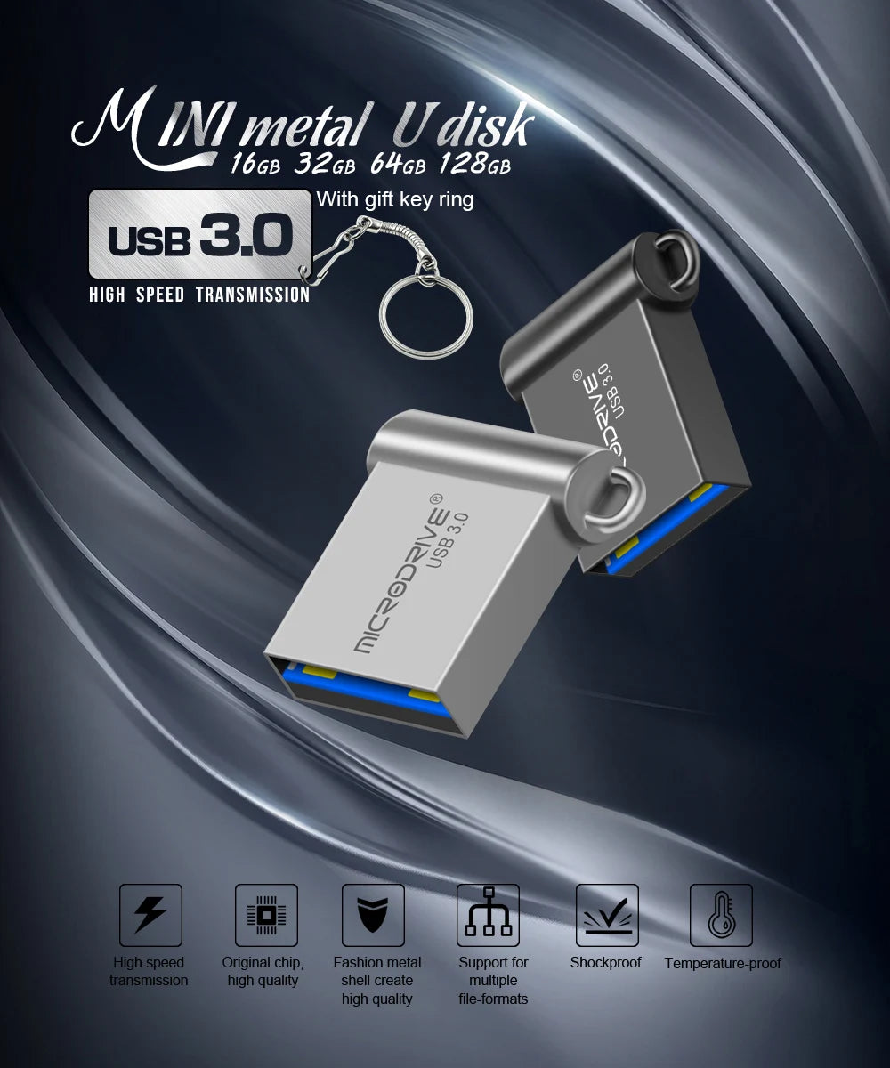 USB Flash Drive High Speed 3.0 Mini Flash Pendrive 128GB 64GB 32GB 16GB Cle USB 3.0 Stick 64GB 128GB USB Storage Key USB Devices