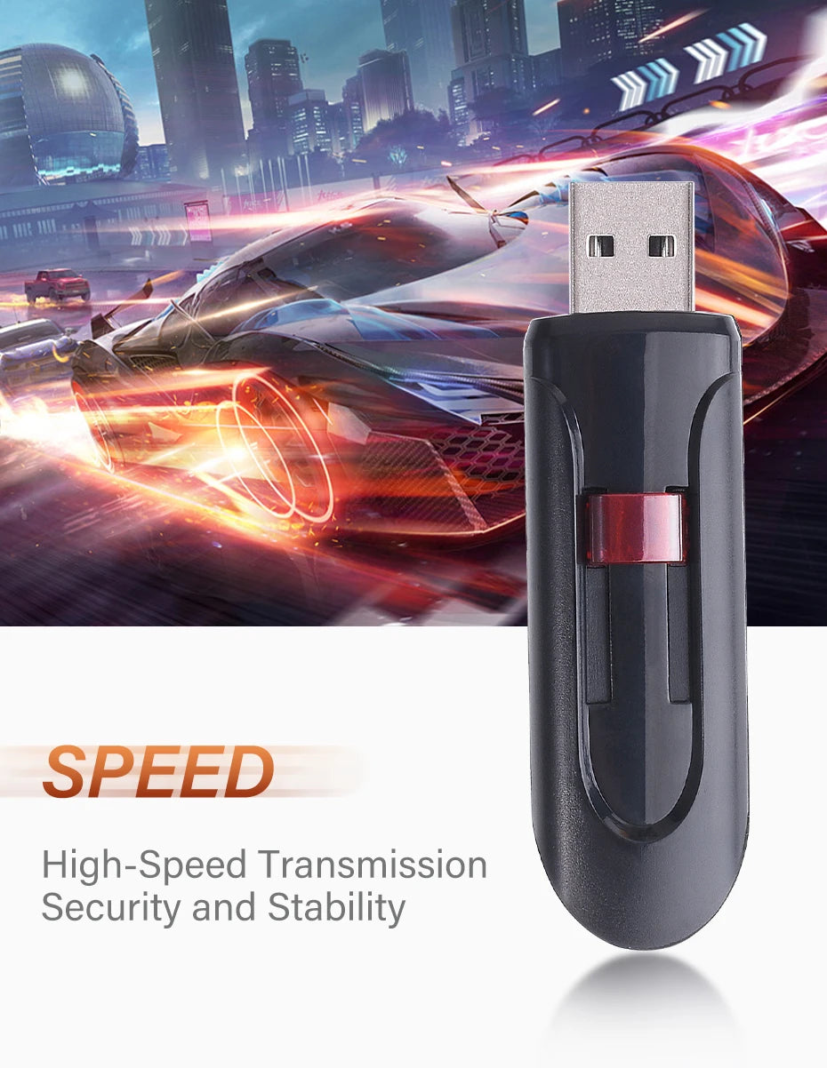 High -capacity speed USB Flash Drives 2.0 128GB 64GB Black Free Keychain Pen Drive 32GB Storage Memory Stick Mini Business Gift