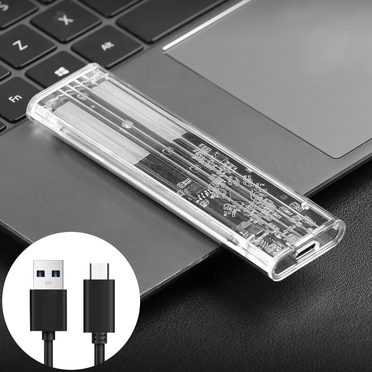 M.2 SSD Case NGFF SATA Hard Disk Box Type C USB 3.1 Transparent External SSD Case For 2230 2242 2260 2280 NGFF M.2 Harddisk Case