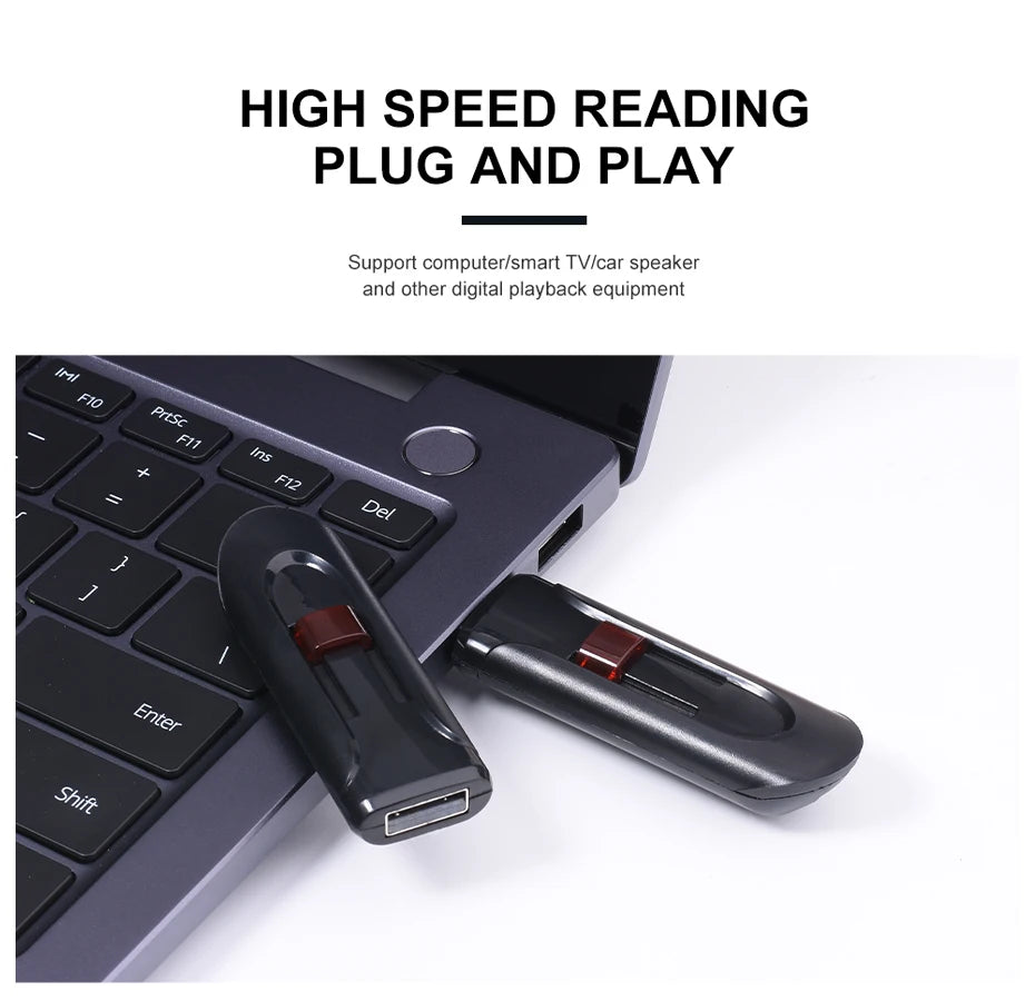 High -capacity speed USB Flash Drives 2.0 128GB 64GB Black Free Keychain Pen Drive 32GB Storage Memory Stick Mini Business Gift